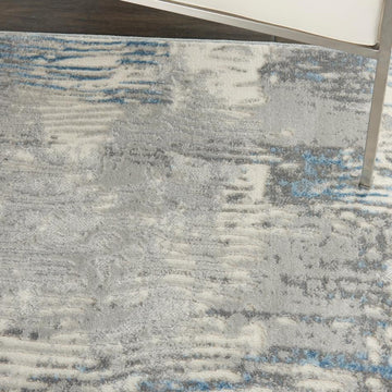 Solace SLA01 Ivory/Grey/Blue Runner-Nourison-Rug Love - The Most Loved Rug Store